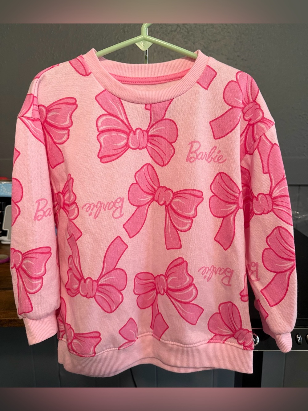 Barbie Pink Graphic Bow Pullover